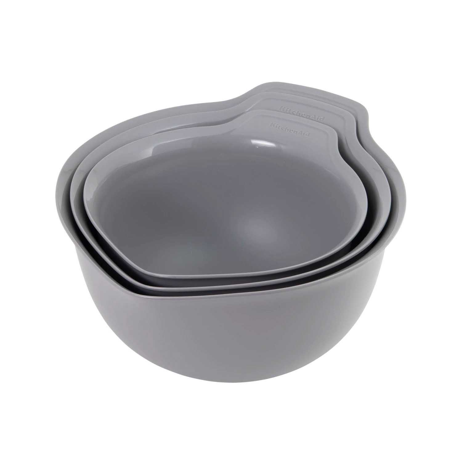 KitchenAid Mixing Bowls Set Of Three Charcoal Grey